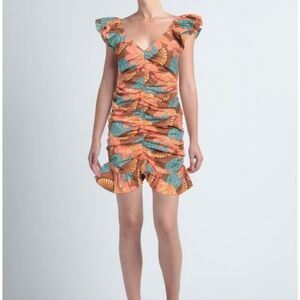 CleobellaWomen's Brown Tiana Ruched Cotton Mini Dress